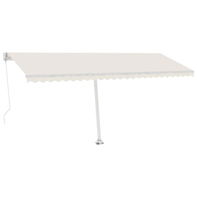 Manual Retractable Awning with LED 500x350 cm Cream