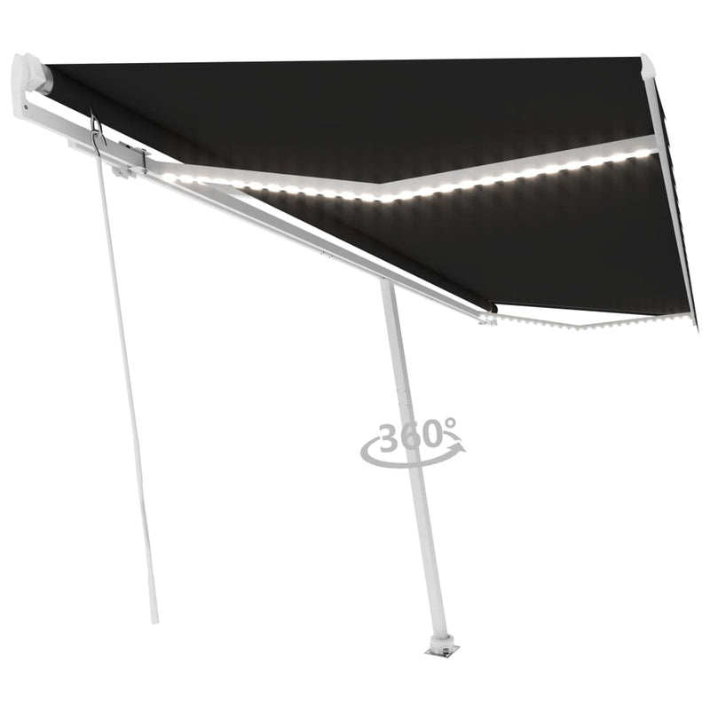 Manual Retractable Awning with LED 500x350 cm Anthracite