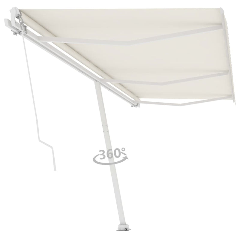 Freestanding Manual Retractable Awning 600x350 cm Cream