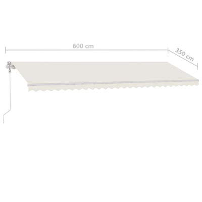 Freestanding Manual Retractable Awning 600x350 cm Cream