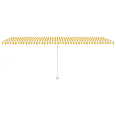 Freestanding Manual Retractable Awning 600x350 cm Yellow/White