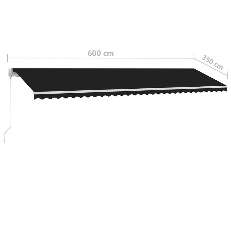 Freestanding Manual Retractable Awning 600x350 cm Anthracite