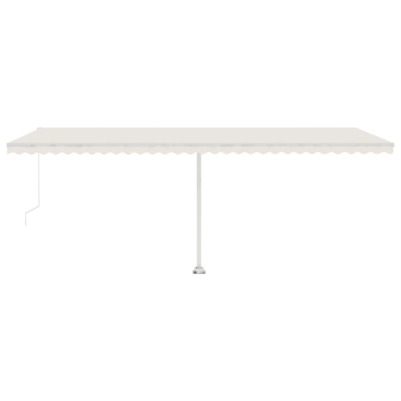 Manual Retractable Awning with LED 600x350 cm Cream