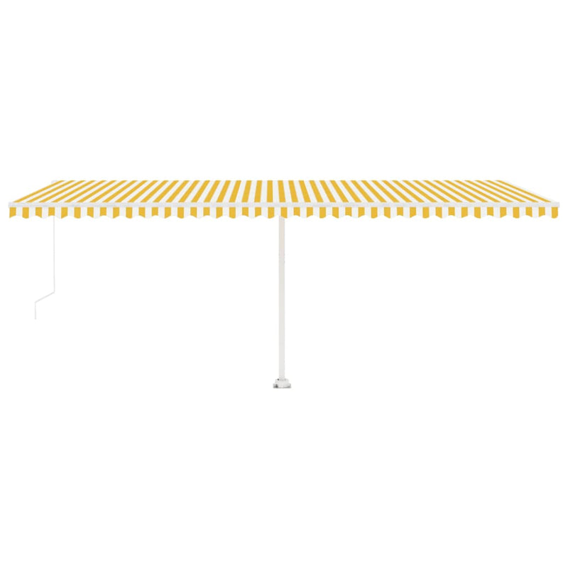 Manual Retractable Awning with LED 600x350 cm Yellow and White