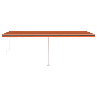 Manual Retractable Awning with LED 600x350 cm Orange and Brown