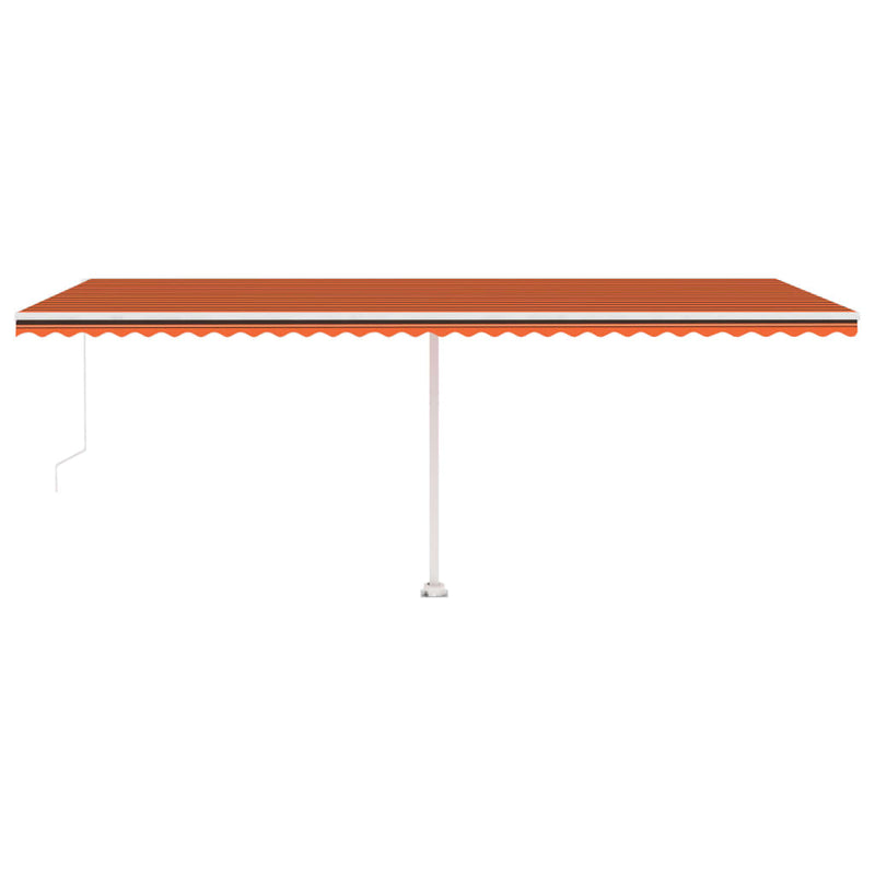 Manual Retractable Awning with LED 600x350 cm Orange and Brown