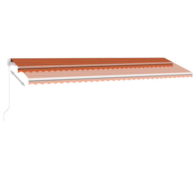 Manual Retractable Awning with LED 600x350 cm Orange and Brown