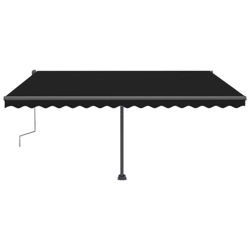 Manual Retractable Awning with LED 400x300 cm Anthracite