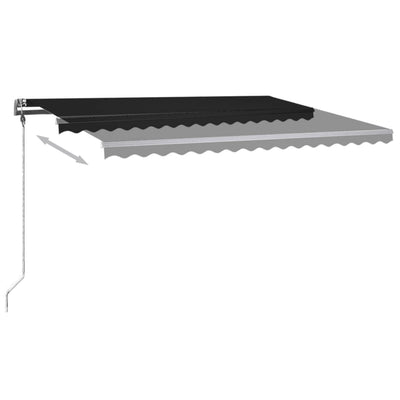 Manual Retractable Awning with LED 400x300 cm Anthracite