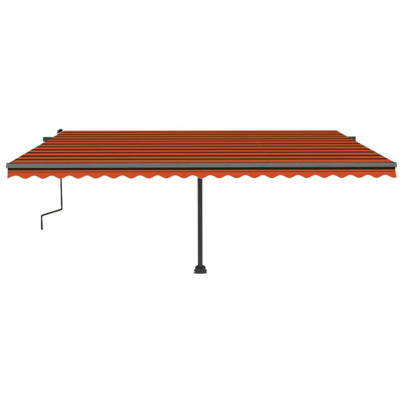 Freestanding Manual Retractable Awning 500x300 cm Orange/Brown