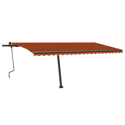 Freestanding Manual Retractable Awning 500x300 cm Orange/Brown