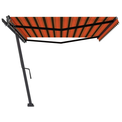 Freestanding Manual Retractable Awning 500x300 cm Orange/Brown