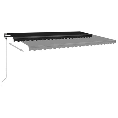 Manual Retractable Awning with LED 500x300 cm Anthracite