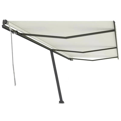 Freestanding Manual Retractable Awning 600x300 cm Cream