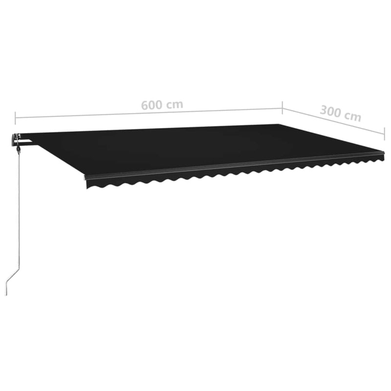 Freestanding Manual Retractable Awning 600x300 cm Anthracite