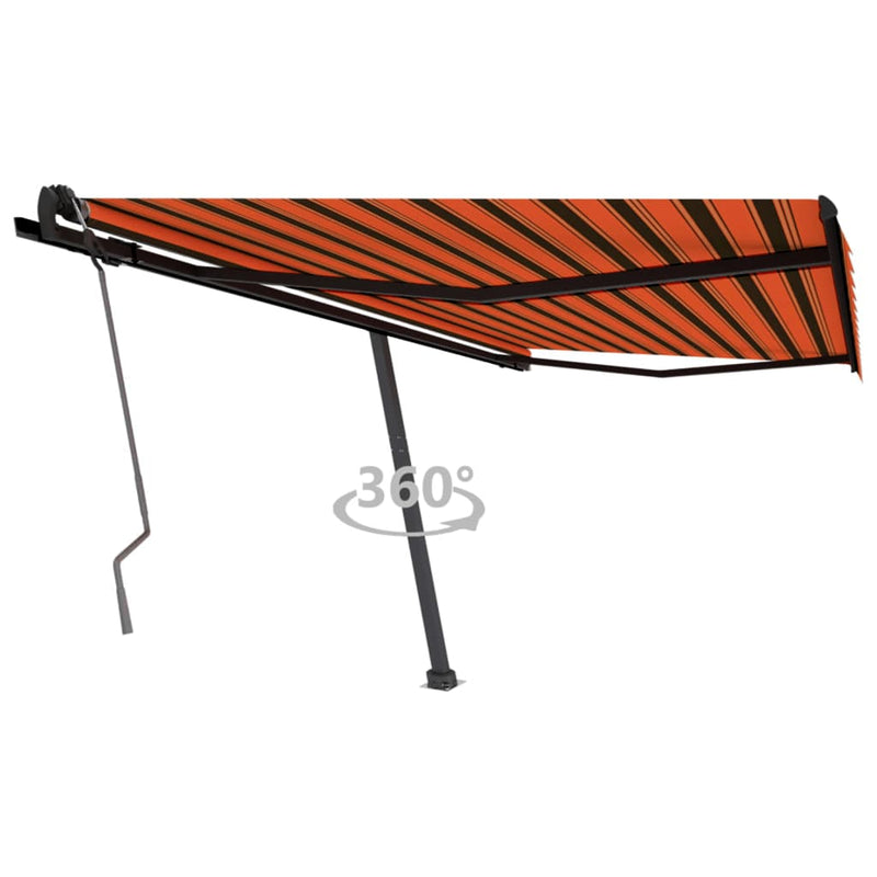 Freestanding Manual Retractable Awning 400x350 cm Orange/Brown