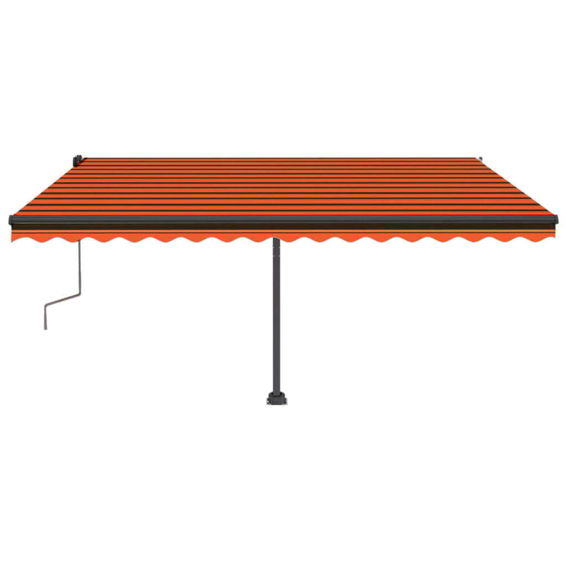 Freestanding Manual Retractable Awning 400x350 cm Orange/Brown