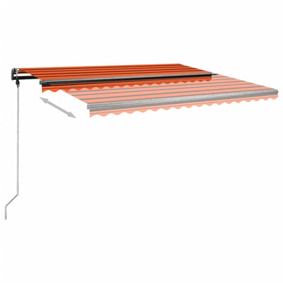 Freestanding Manual Retractable Awning 400x350 cm Orange/Brown