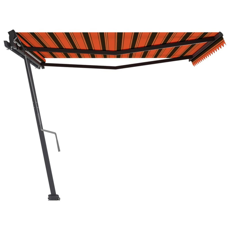 Freestanding Manual Retractable Awning 450x350 cm Orange/Brown