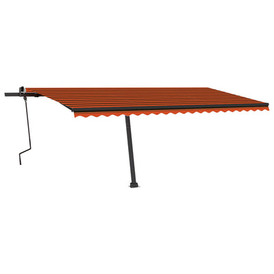 Manual Retractable Awning with LED 500x350 cm Orange and Brown