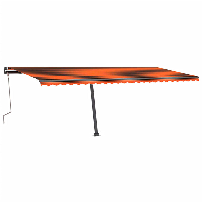 Freestanding Manual Retractable Awning 600x350 cm Orange/Brown