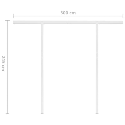 Manual Retractable Awning with Posts 3x2.5 m Yellow and White