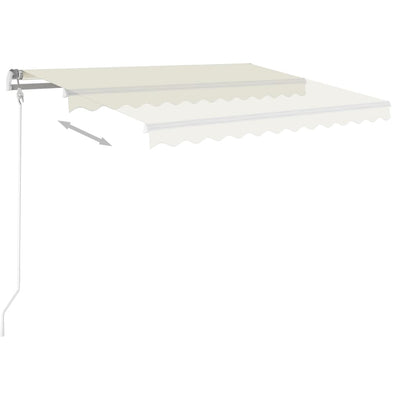 Manual Retractable Awning with LED 3x2.5 m Cream