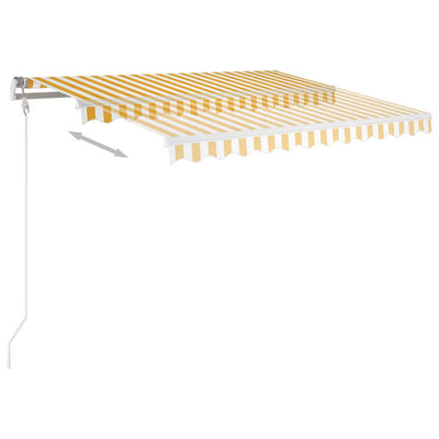 Manual Retractable Awning with LED 3x2.5 m Yellow and White