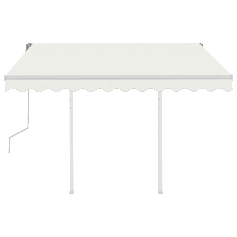 Manual Retractable Awning with Posts 3.5x2.5 m Cream