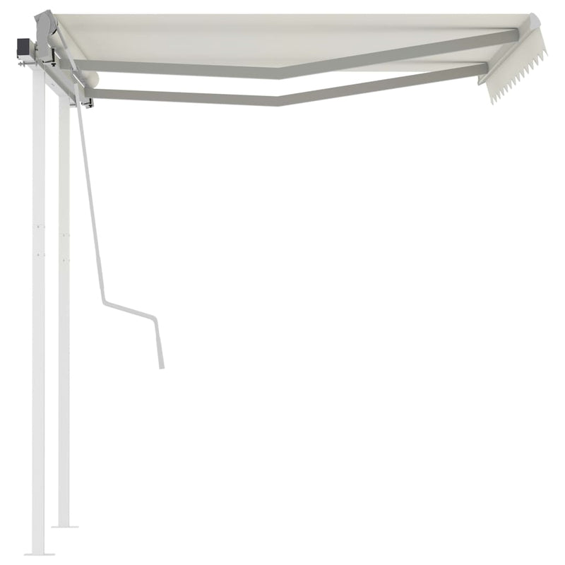 Manual Retractable Awning with Posts 3.5x2.5 m Cream