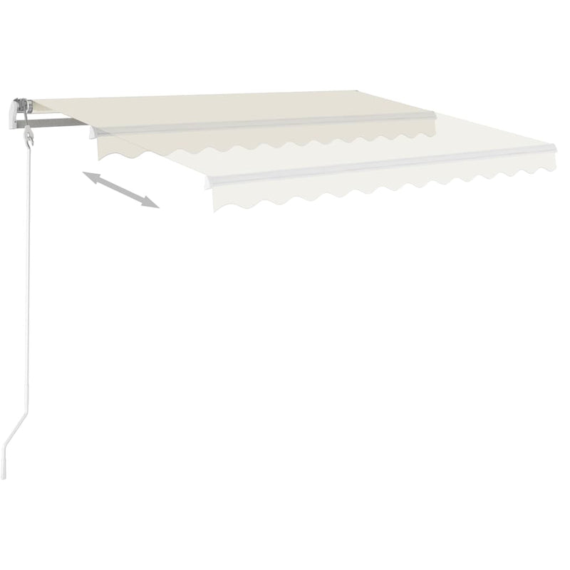 Manual Retractable Awning with Posts 3.5x2.5 m Cream