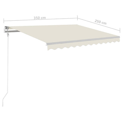 Manual Retractable Awning with Posts 3.5x2.5 m Cream