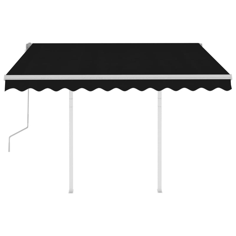 Manual Retractable Awning with Posts 3.5x2.5 m Anthracite