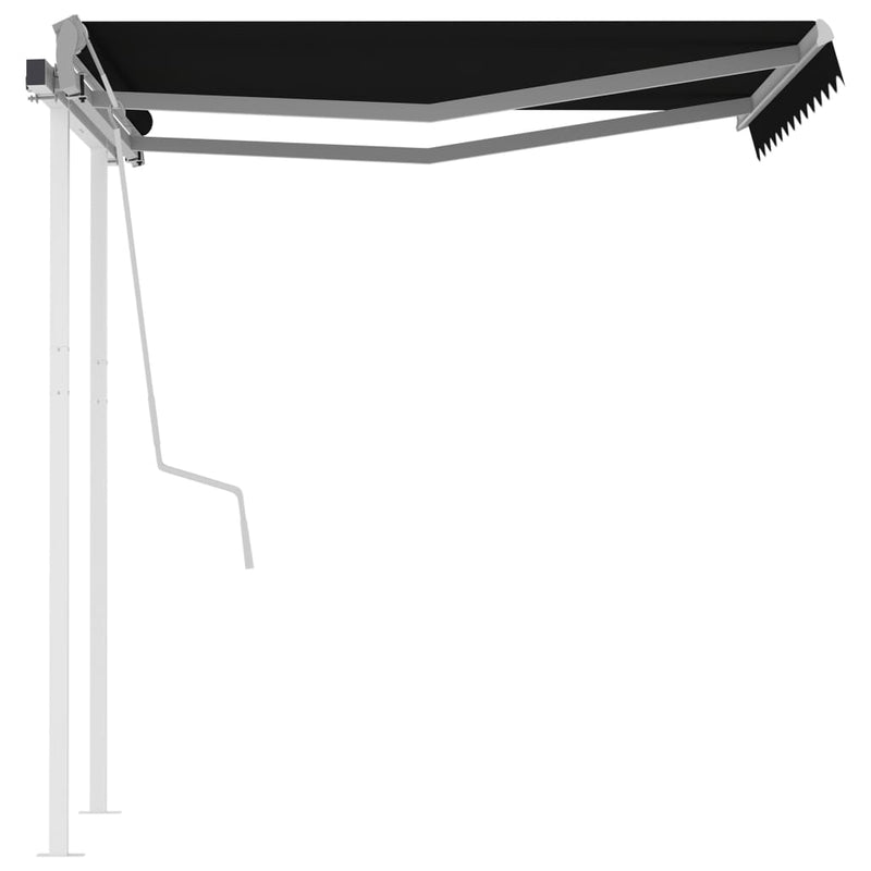 Manual Retractable Awning with Posts 3.5x2.5 m Anthracite