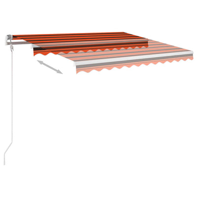 Manual Retractable Awning with Posts 3.5x2.5 m Orange and Brown