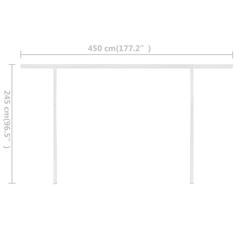 Manual Retractable Awning with Posts 4x3 m Cream