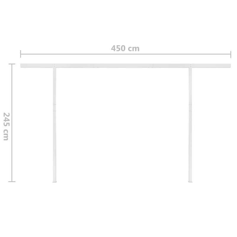 Manual Retractable Awning with Posts 4x3 m Yellow and White