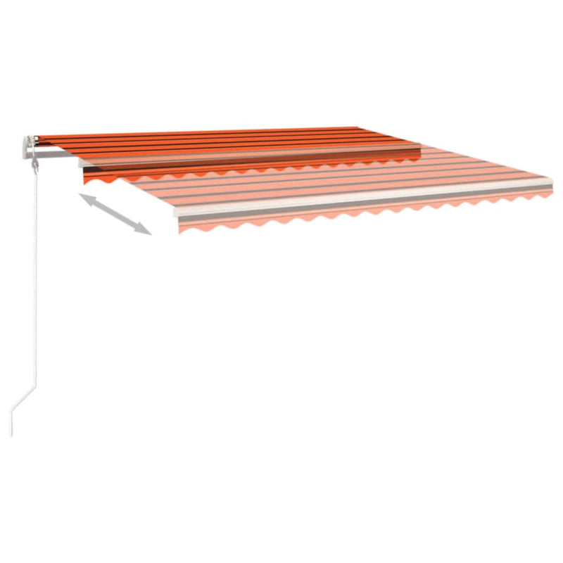 Manual Retractable Awning with Posts 4x3 m Orange and Brown