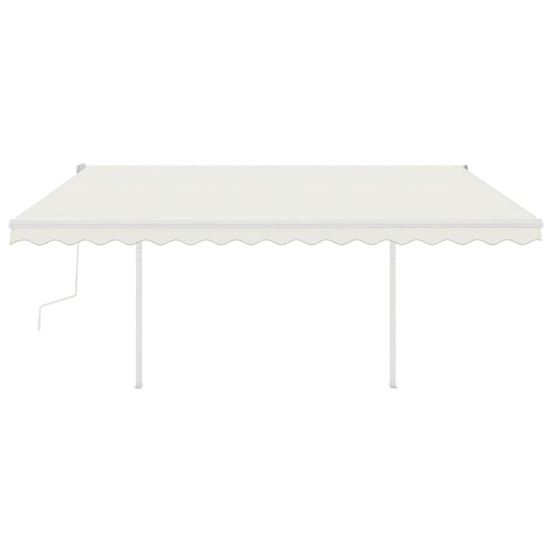 Manual Retractable Awning with LED 4x3 m Cream