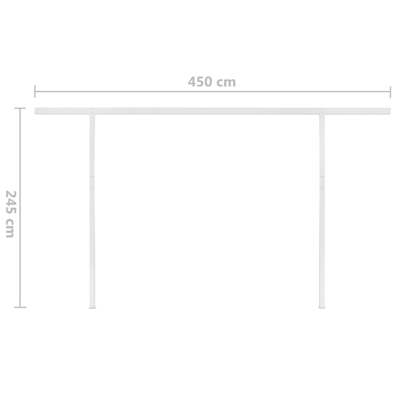 Manual Retractable Awning with LED 4x3 m Yellow and White