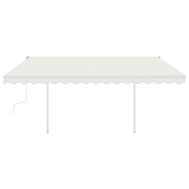 Manual Retractable Awning with Posts 4.5x3 m Cream