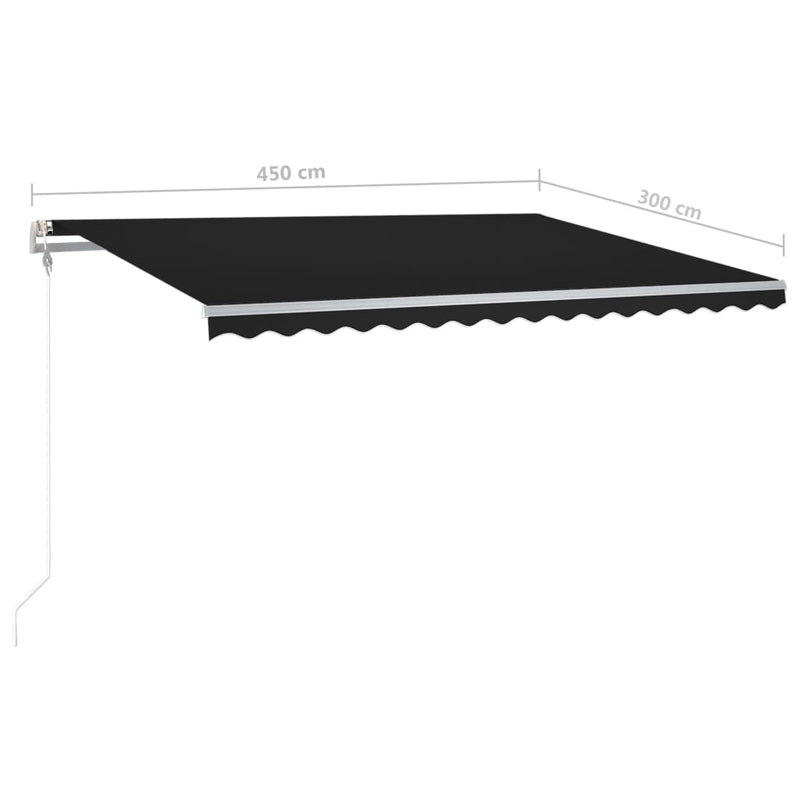 Manual Retractable Awning with Posts 4.5x3 m Anthracite