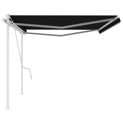 Manual Retractable Awning with Posts 5x3 m Anthracite