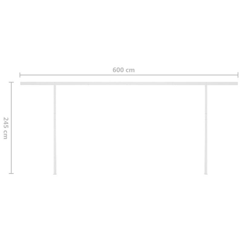 Manual Retractable Awning with Posts 6x3 m Blue and White