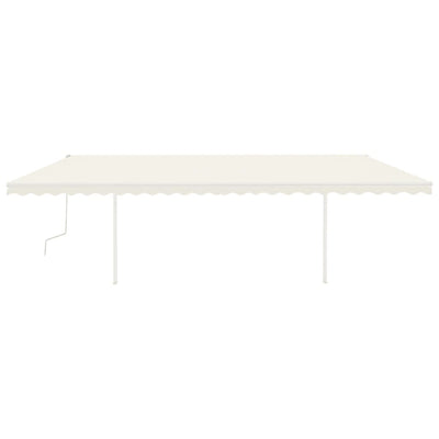 Manual Retractable Awning with Posts 6x3 m Cream