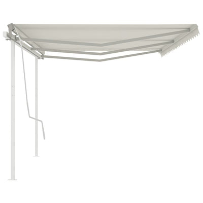 Manual Retractable Awning with Posts 6x3 m Cream