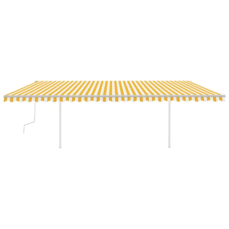 Manual Retractable Awning with Posts 6x3 m Yellow and White