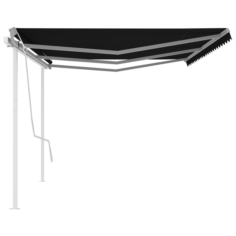 Manual Retractable Awning with Posts 6x3 m Anthracite