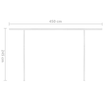 Manual Retractable Awning with LED 4.5x3.5 m Cream