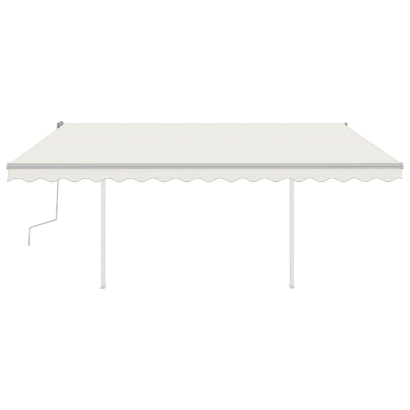 Manual Retractable Awning with LED 4.5x3.5 m Cream